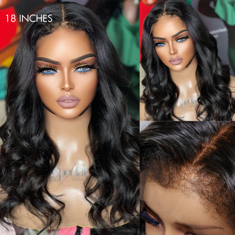 4C Edges Natural Hairline Loose Body Wave 5x5 Closure HD Lace Glueless Wig