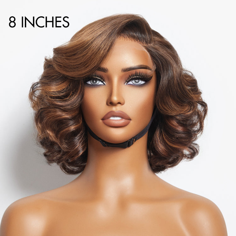 Mature Boss Brown Ombre Highlight Loose Wave Glueless Minimalist HD Lace Wig Ready To Go