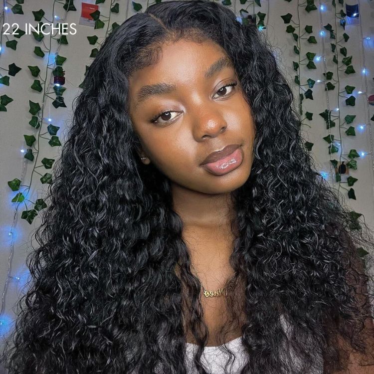 4C Edges | Right Side Part Glueless 5x5 Closure / 13x4 Frontal HD Lace Ear To Ear Fluffy Water Wave Wig