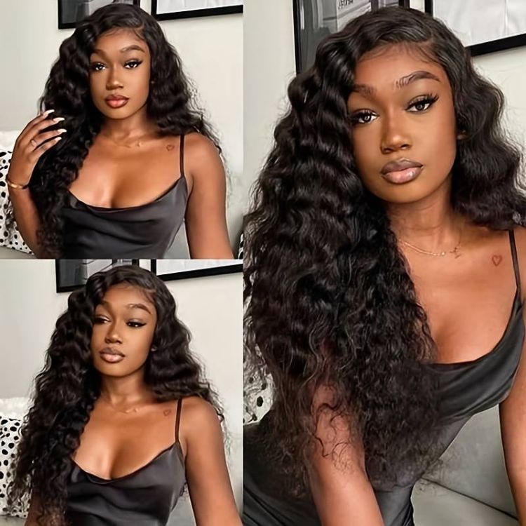 【20 inches = $199.9】Wet and Wavy Loose Ocean Wave C Part Glueless 5x5 Closure Lace Wig