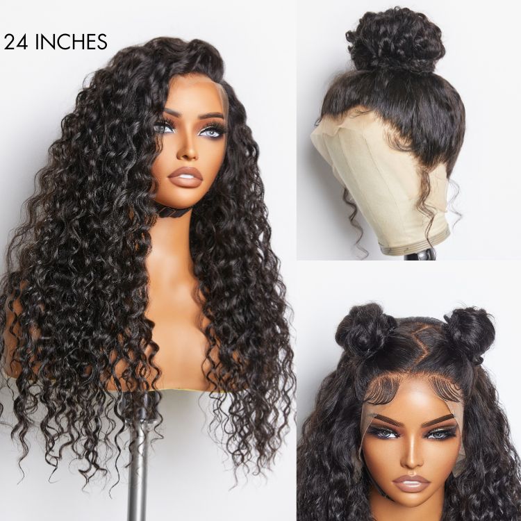 Water Wave 360 Lace Long Wig 100% Human Hair Pre-bleached & Pre-plucked
