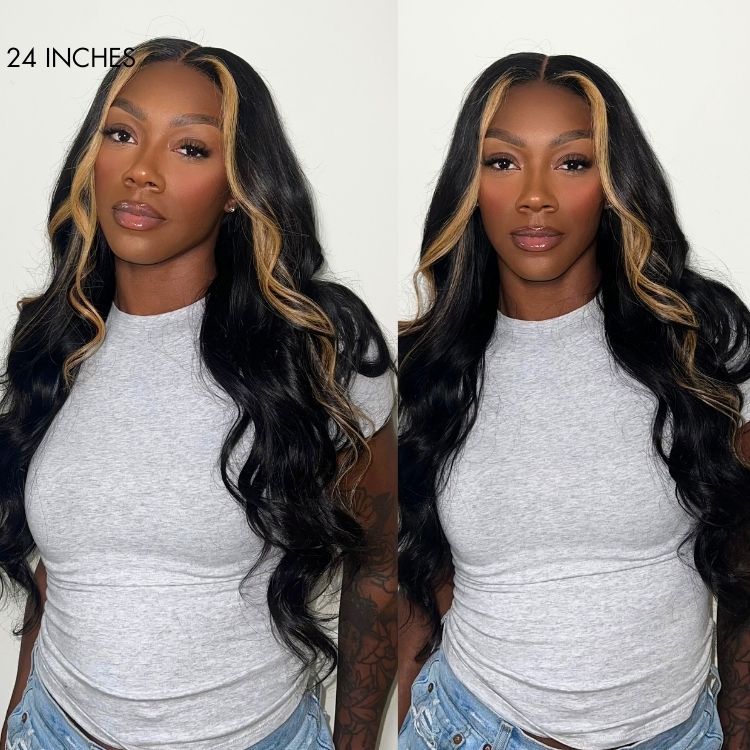 Luvme Hair 180% Density | Face-framing Blonde Highlight Layered Cut Loose Body Wave 5x5 Closure Undetectable HD Lace Wig