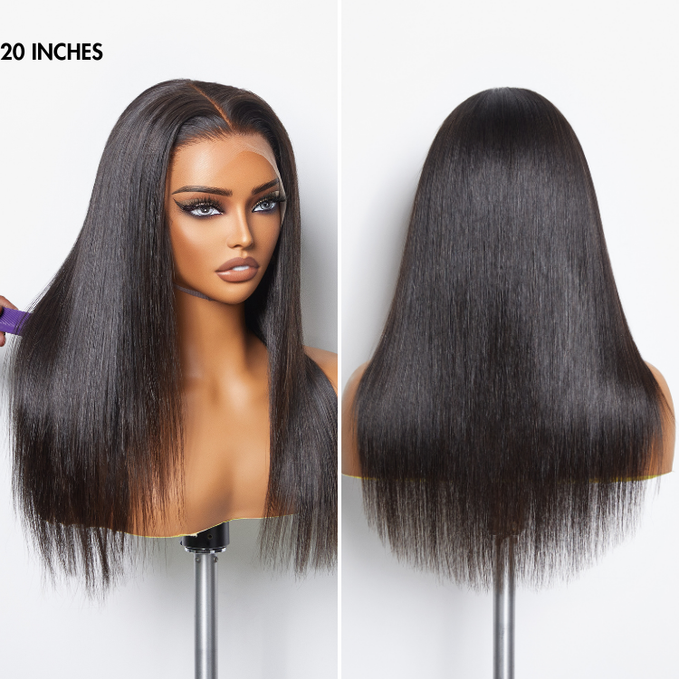 PreMax Wigs | Super Natural Hairline Silky Straight Glueless 13x4 Frontal Lace Wig Human Hair Pre-plucked