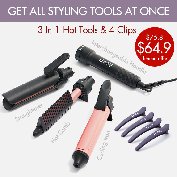 Restyle Wig Essentials | 3 IN 1 Tools + 4 Clips