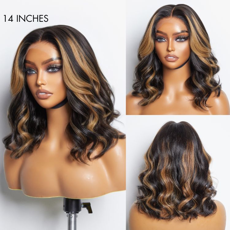 【20 inches = $269.9】Breathable Cap Blonde Mix Black Loose Wave Glueless 5x5 Closure HD Lace Wig | Large & Small Cap Size