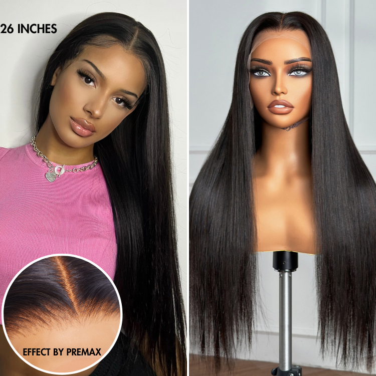 PreMax Wigs | HD Lace Super Natural Hairline Silky Straight Glueless 13x4 Frontal Lace Wig Human Hair