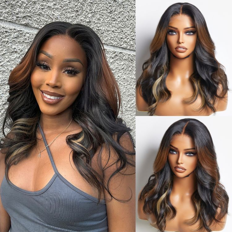 Limited Design | Combo Highlight Layered Cut Loose Wave Glueless 5x5 Closure HD Lace Wig