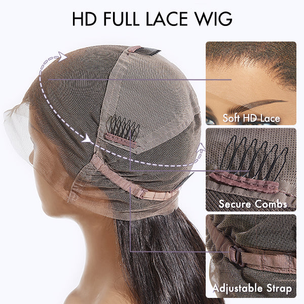 360 Invisible Adjustable Strap Gluelss HD Lace Silky Straight