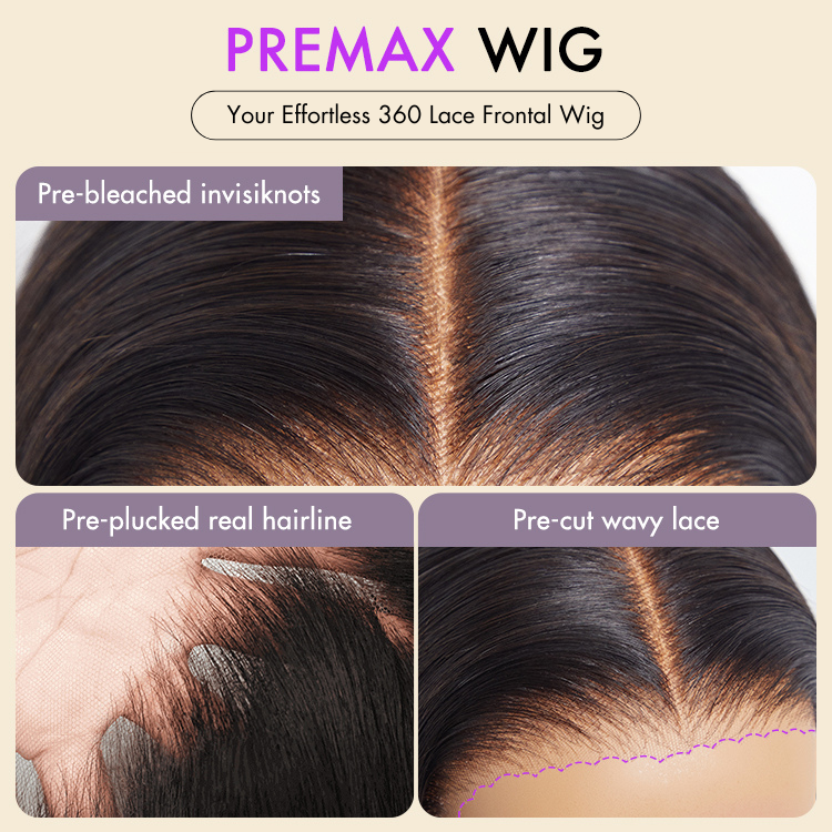 Exclusive Discount | PreMax Wigs | 360 Lace Super Natural Hairline Water Wave Free Part Human Hair Wig