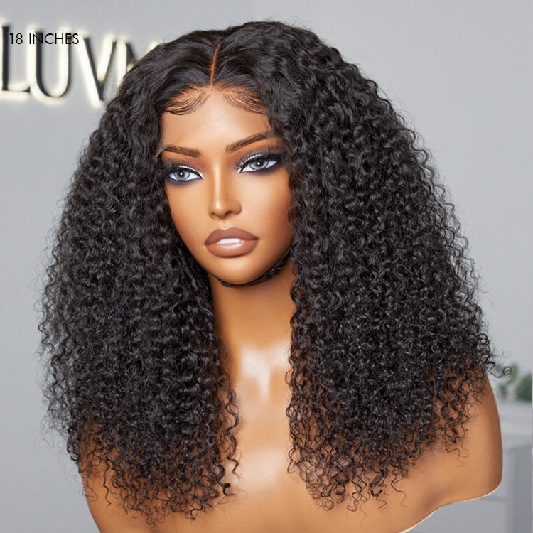 Points Rewards | Breathable Cap Afro Curly Left C Part Glueless 5x5 Closure Lace Wig Beginner Friendly