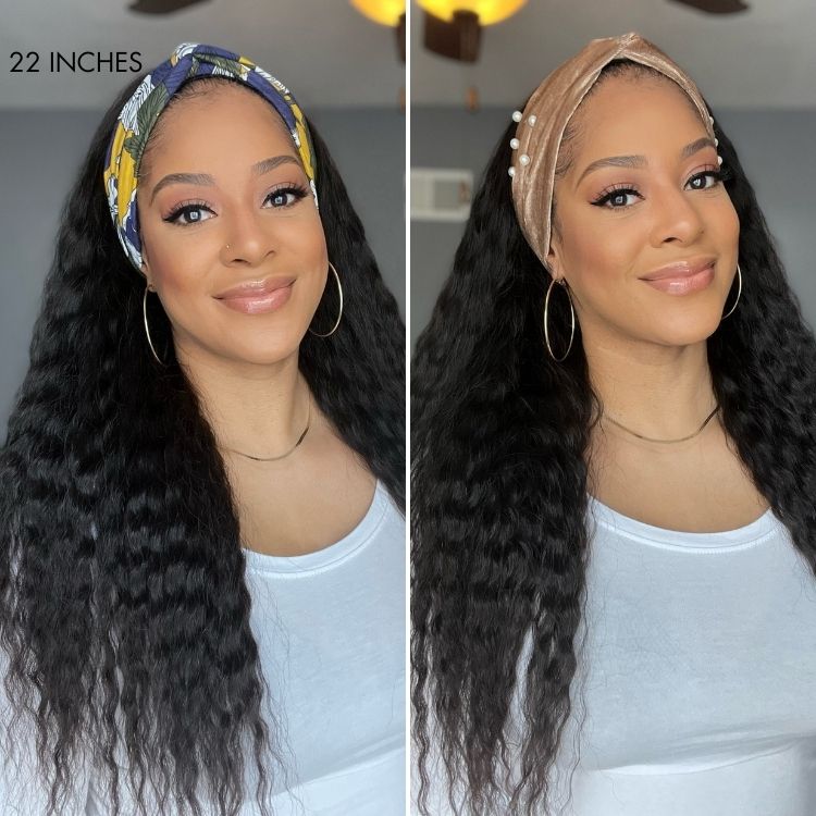 Luvme Hair Throw On & Go Deep Wave No Lace Glueless Long Headband Wig