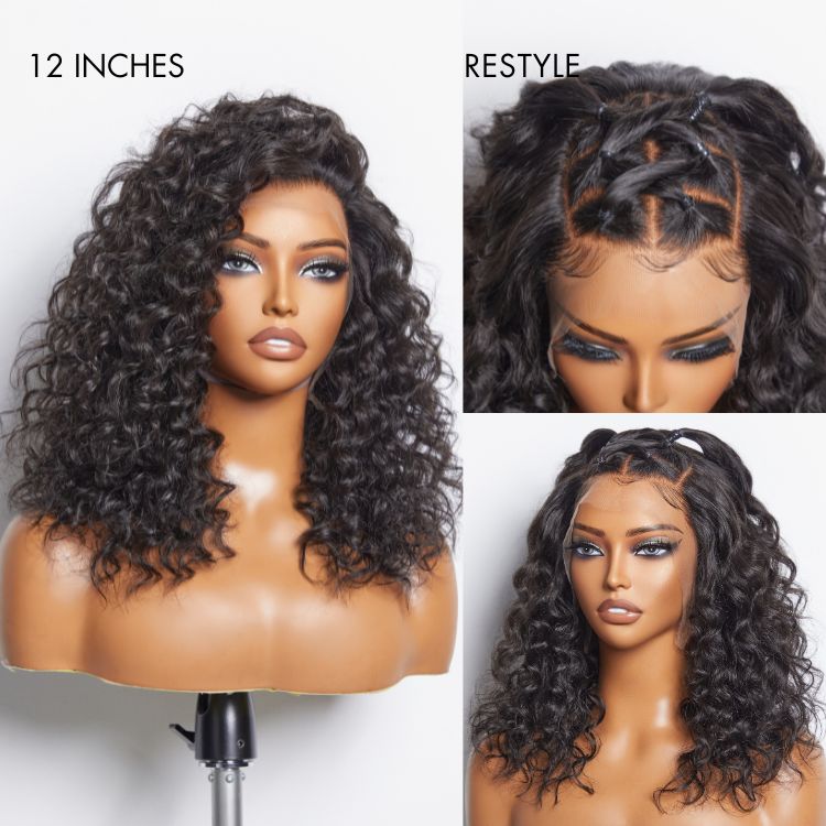 Full Lace Part Anywhere Water Wave Invisible HD Lace Wig 100% Human Hair