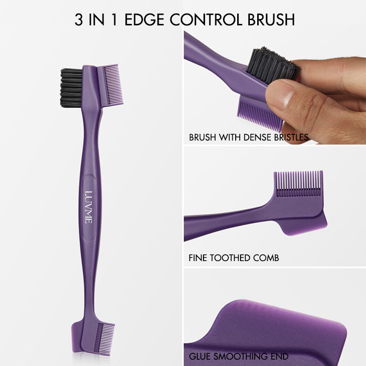 Double-sided Edge Control Brush for Babyhair Styling and Glue Application