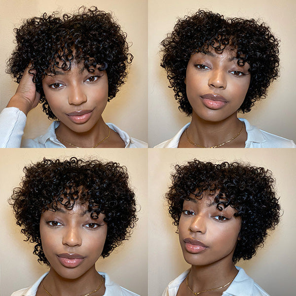 Luvme Hair Throw On & Go | Ultra Natural Lightweight Bouncy Wig With Bangs 100% Human Hair