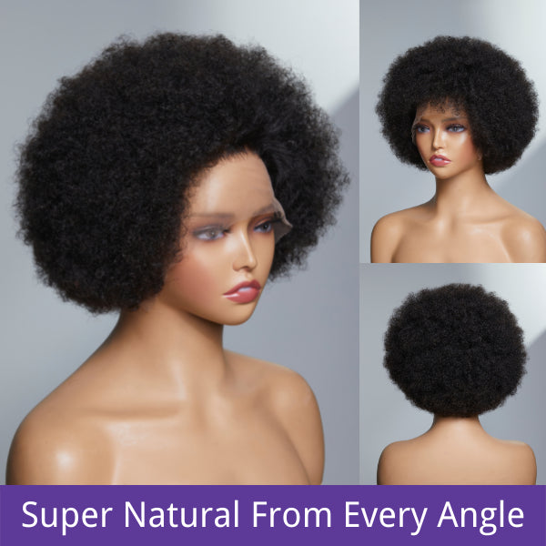 Flash Sale | Retro & Vintage | Ultra Natural Afro Curl 13X2 Frontal Lace Wig | Bleached Knots