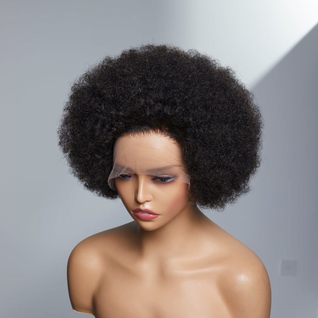 Flash Sale | Retro & Vintage | Ultra Natural Afro Curl 13X2 Frontal Lace Wig | Bleached Knots
