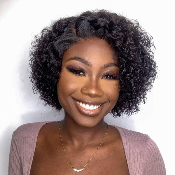 Luvmehair Deep Curly Wig Short Cut Undetectable Lace HD lace Wig Virgin Human Hair Wig
