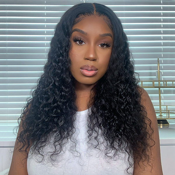 Wet And Wavy | Water Wave Glueless 13x4 Frontal HD Lace Side Part Long Wig 100% Human Hair | 3 Cap Sizes